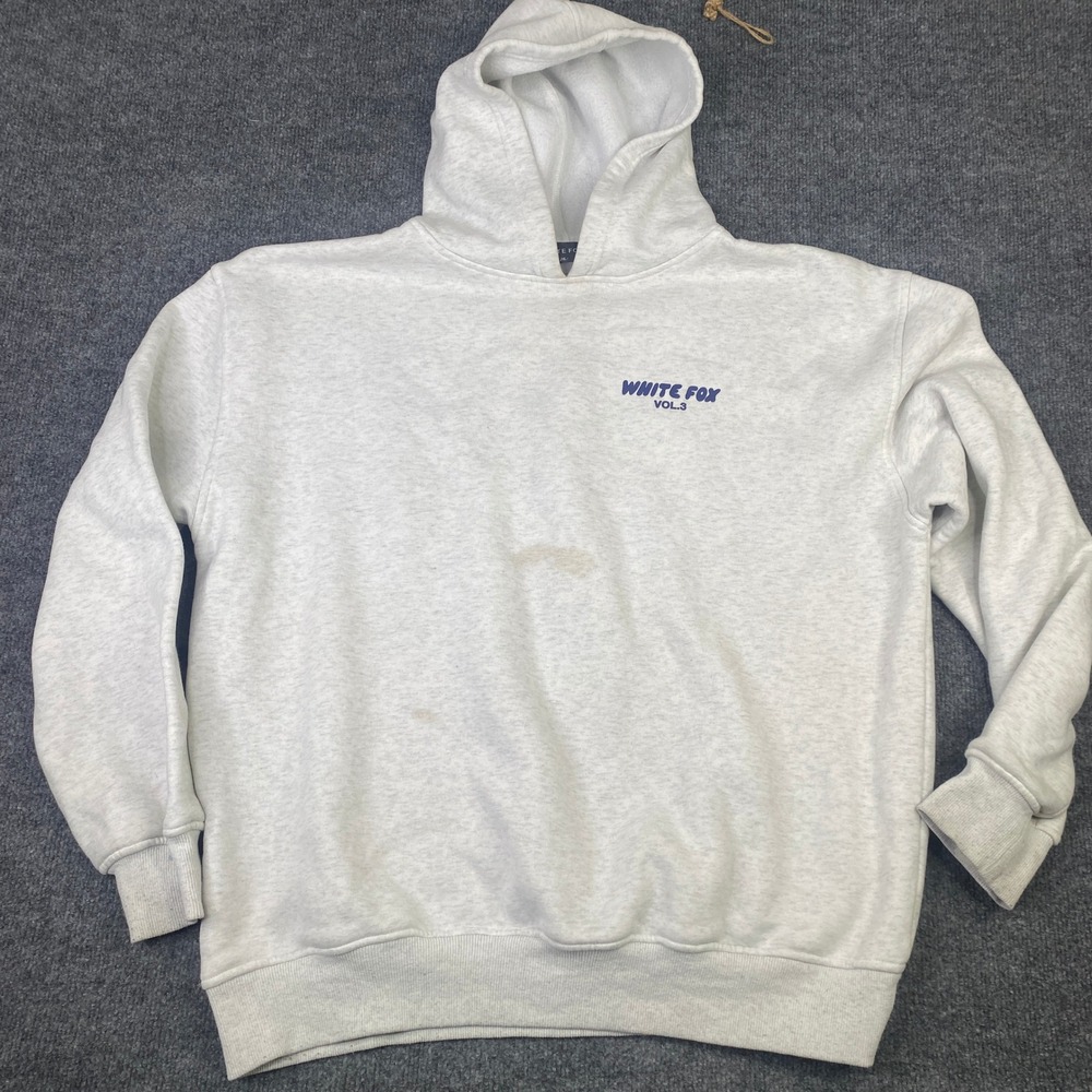 White Fox Vol. 3 Hoodie Grey Marle Oversized Sweatshirt L/XL